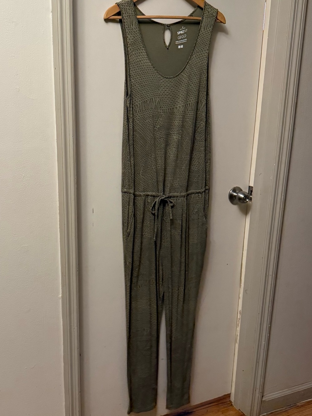 SPRZNY GEGO Olive Knit Sleeveless Jumpsuit M